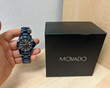 Movado Series 800 Black Dial Blue Ion Plated Steel Strap Watch for Men - 2600139