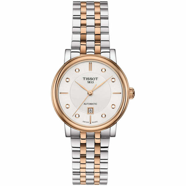 Tissot T Classic Carson Premium Diamonds White Dial Two Tone Steel Strap Watch for Women - T122.207.22.036.00