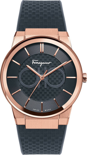 Salvatore Ferragamo Sapphire Black Dial Black Silicone Strap Watch for Men - SFHP00420