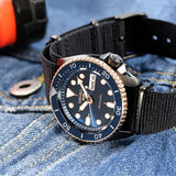 Seiko 5 Sports SBSA098 Automatic Men's Watch – Blue Dial & Black NATO Strap