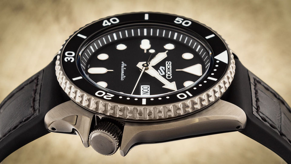 Seiko 5 Sports SRPD65K3 Automatic Men's Watch – Black Dial & Black Silicone Strap