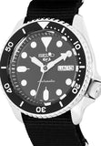 Seiko 5 Sports SKX Automatic Black Dial Black NATO Strap Watch For Men - SRPD55K3