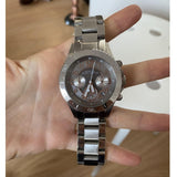 Marc Jacobs Rock Chronograph Mother of Pearl Grey Dial Silver Steel Strap Watch for Women - MBM3250