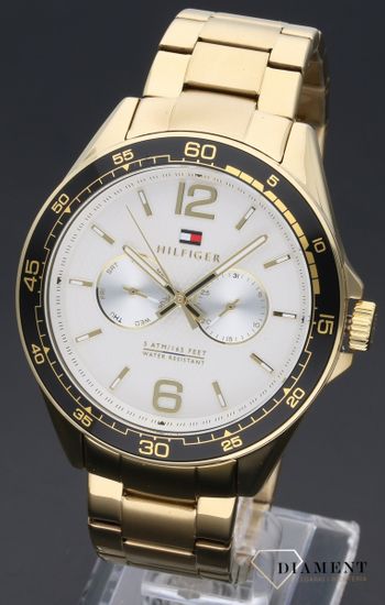 Tommy Hilfiger Sport White Dial Gold Steel Strap Watch for Men - 1791365