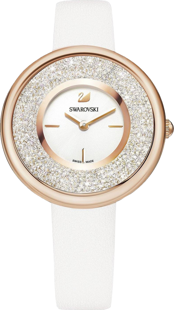 Swarovski Crystalline Pure White Dial White Leather Strap Watch for Women - 5376083