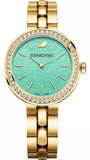 Swarovski 5182212 Daytime Crystals Women's Watch – Turquoise Dial & Gold-Tone Steel Strap