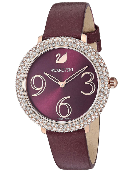Swarovski Crystal Frost Red Dial Red Leather Strap Watch for Women - 5484064