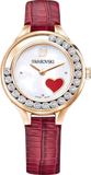 Swarovski 5297584 Lovely Crystals Women's Analog Watch – White Dial & Red Leather Strap