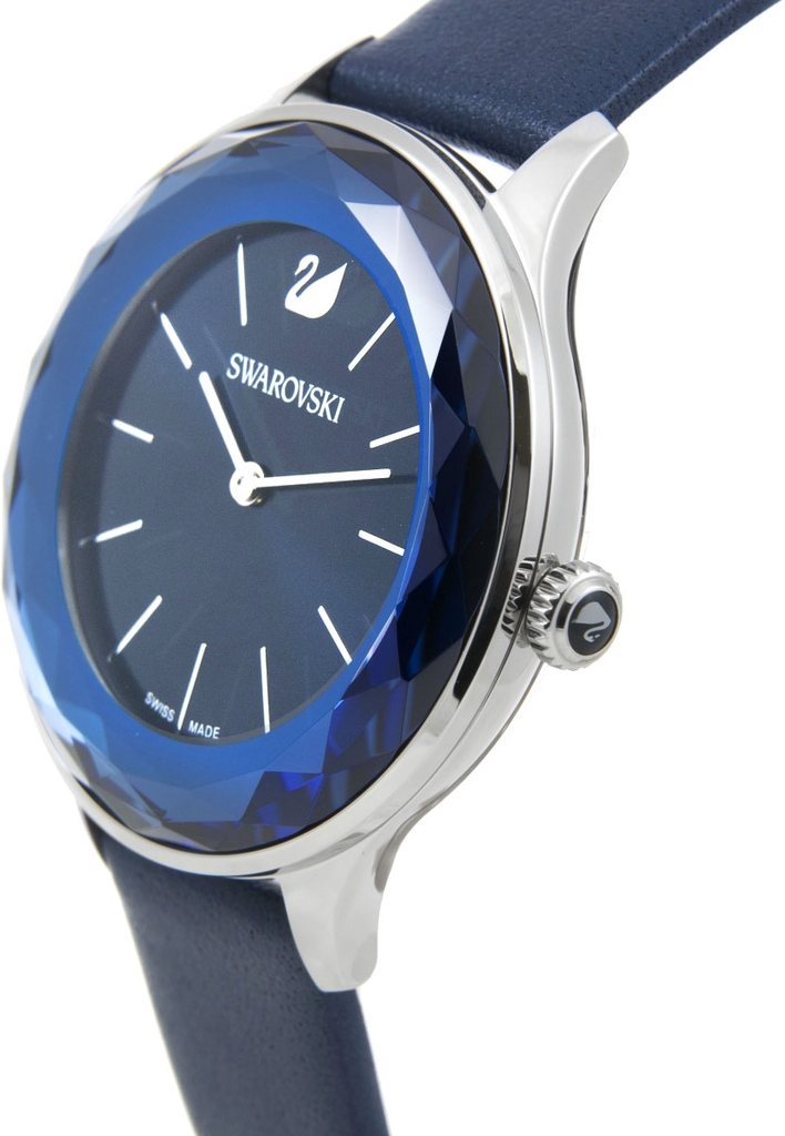 Swarovski Octea Nova Blue Dial Blue Leather Strap Watch for Women - 5295349