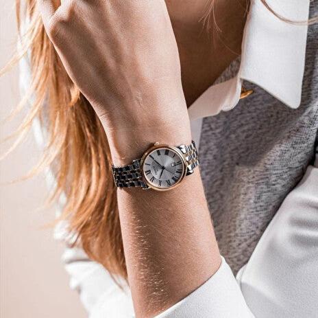 Tissot T Classic Carson Lady Premium Silver Dial Two Tone Steel Strap Watch For Women - T122.210.22.033.00