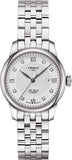 Tissot T006.207.11.036.00 Le Locle Lady Automatic Diamonds Women's Watch – Silver Dial & Silver Steel Strap