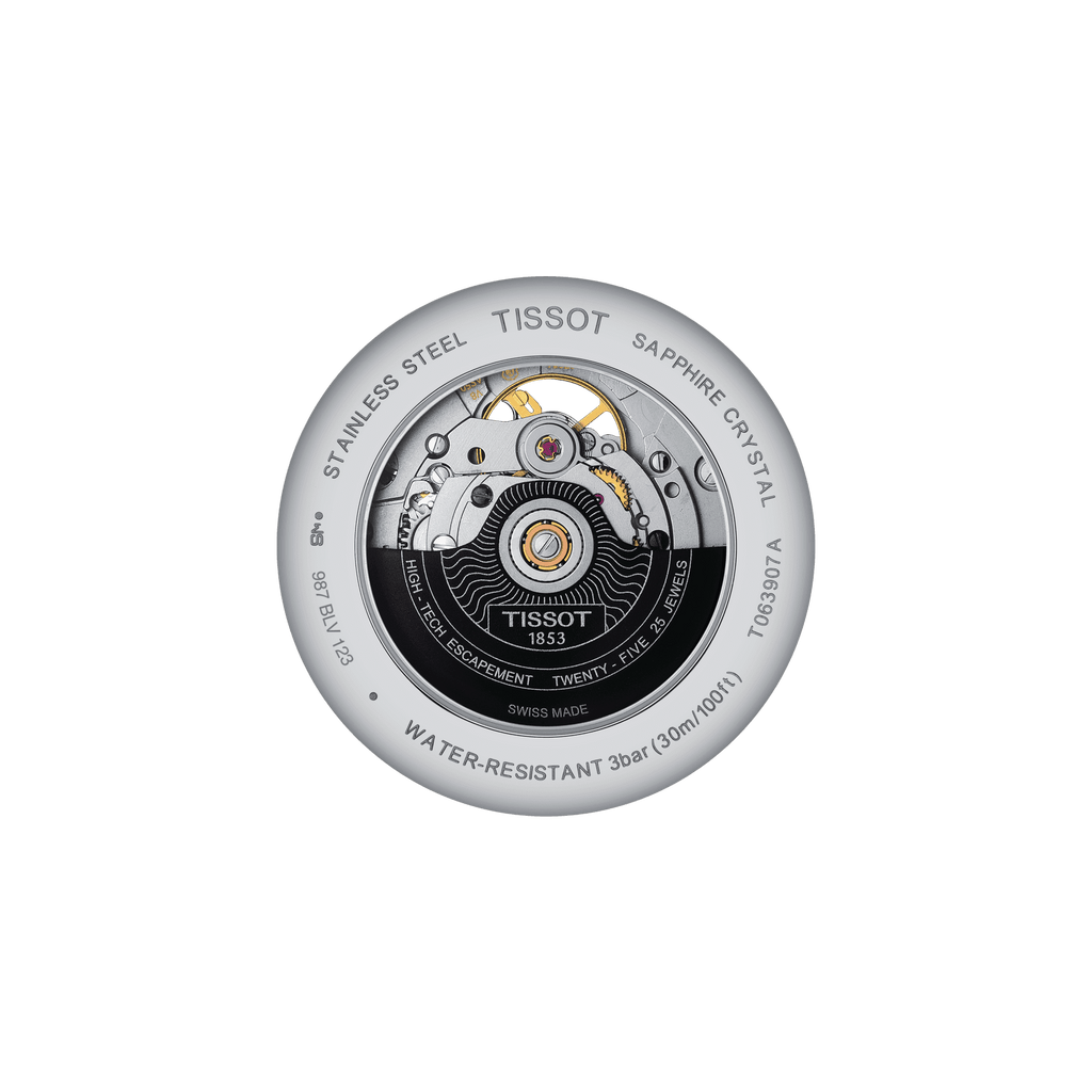 Tissot Tradition Powermatic 80 Open Heart Silver Dial Two Tone Steel Strap Watch For Men - T063.907.22.038.01