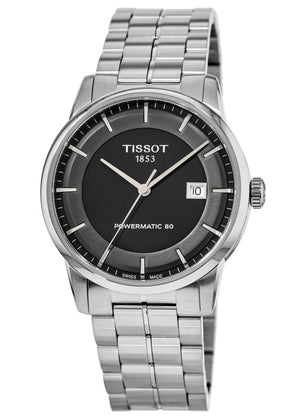 Tissot Luxury Powermatic 80 Black Dial Silver Steel Strap Watch For Men - T086.407.11.051.00