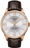 Tissot T099.408.36.038.00 Chemin des Tourelles Powermatic 80 COSC Automatic Men's Watch – Silver Dial & Brown Leather Strap