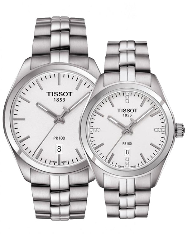 Tissot T Classic PR 100 Lady Silver Dial Watch For Women - T101.210.11.036.00