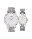 Tissot T Classic Everytime Large White Dial Silver Steel Strap Watch for Men - T109.610.11.031.00