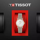 Tissot T Classic Everytime Small White Dial Two Tone Mesh Bracelet Watch For Women - T109.210.22.031.00