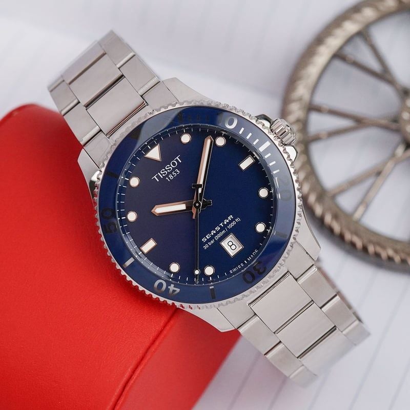 Tissot T120.410.11.041.00 Seastar 1000 Men’s Watch – Blue Dial & Silver Stainless Steel Bracelet