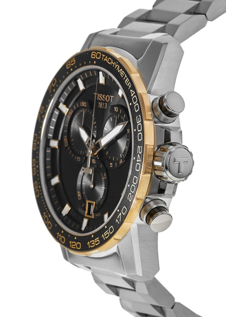 Tissot Supersport Chrono Black Dial Silver Steel Strap Watch For Men - T125.617.21.051.00