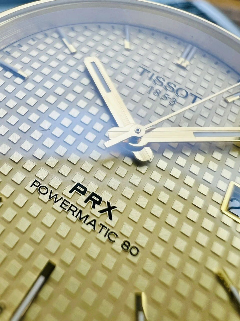 Tissot PRX Powermatic 80 Gold Dial Gold Steel Strap Watch for Men - T137.207.33.021.00