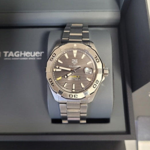 Tag Heuer Aquaracer Calibre 5 Men's Watch WBD2113.BA0928 – Grey Dial with Silver Steel Strap