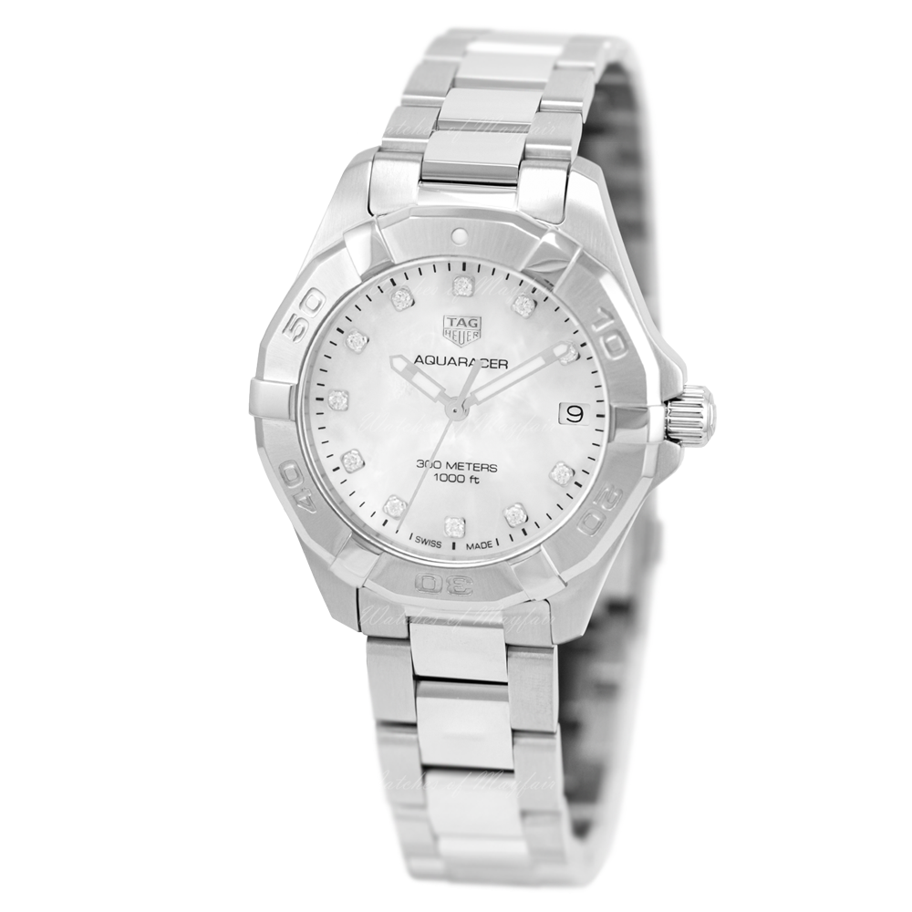Tag Heuer Aquaracer White Mother of Pearl Dial Watch for Women - WBD1314.BA0740