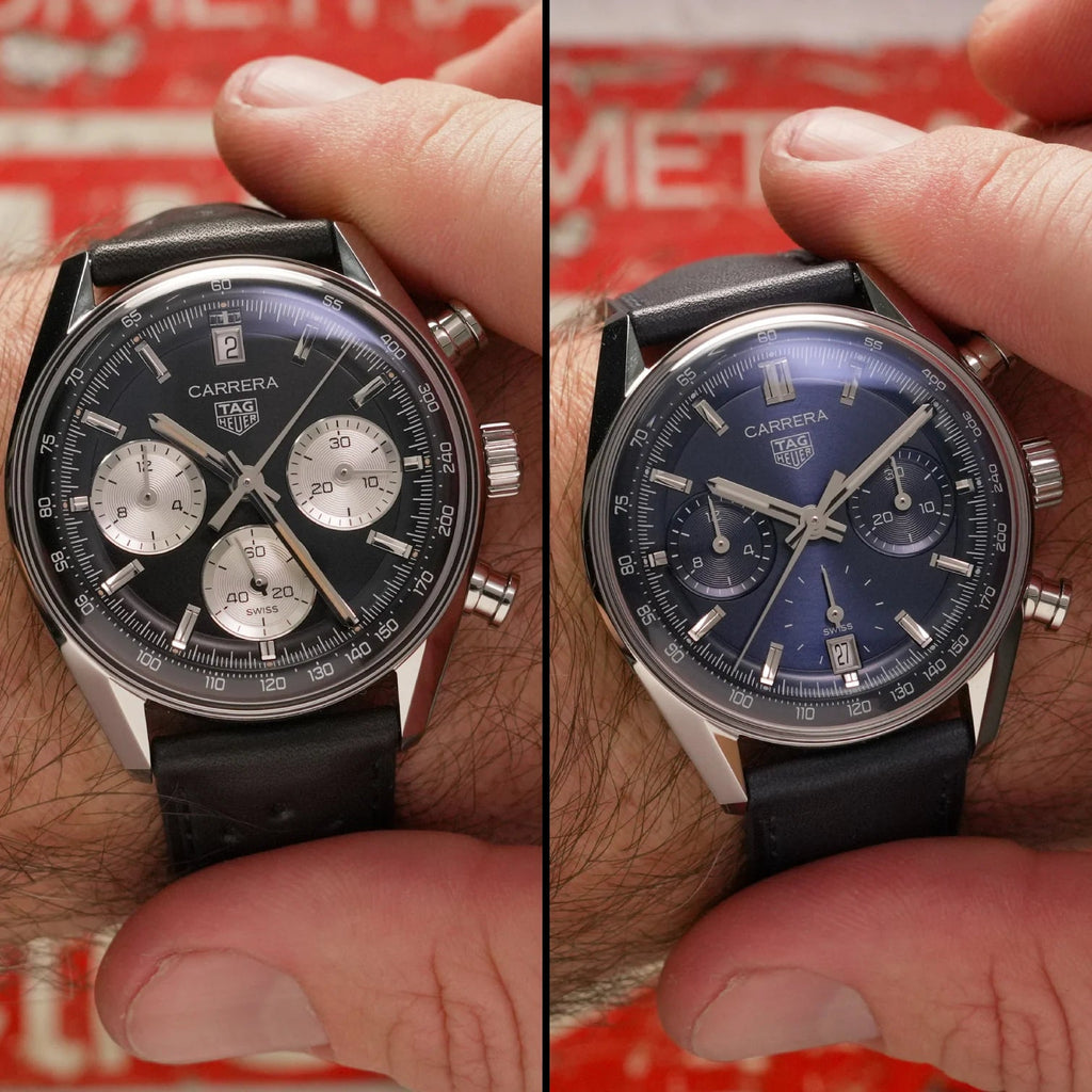 Tag Heuer Carrera Automatic Chronograph Black Dial Black Leather Strap Watch for Men - CBS2210.FC6534