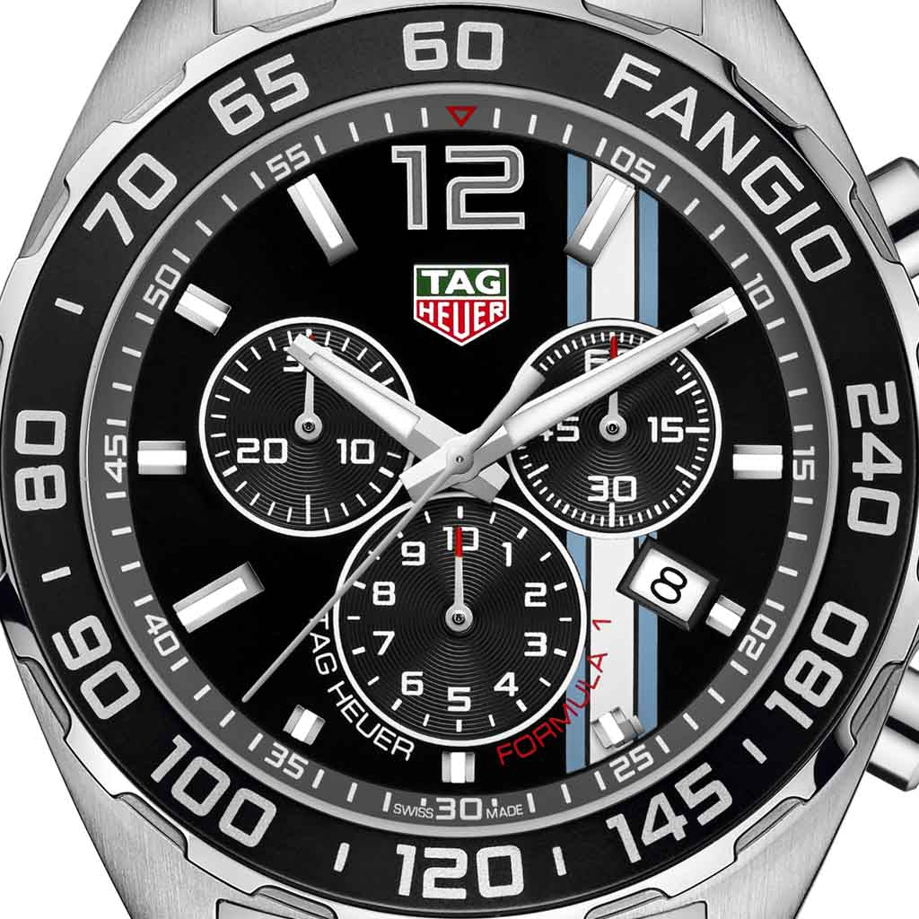 Tag Heuer Formula 1 Chronograph Black Dial Silver Steel Strap Watch for Men - CAZ101H.BA0842