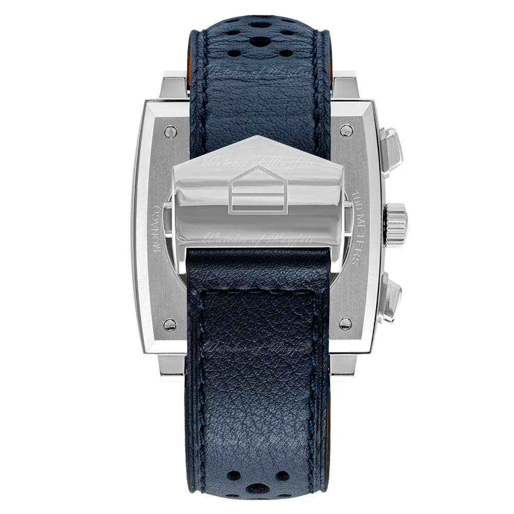 Tag Heuer Monaco Gulf Automatic Chronograph Blue Dial Blue Leather Strap Watch for Men - CBL2115.FC6494