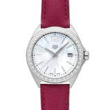 Tag Heuer Formula 1 Quartz Mother of Pearl Dial Red Leather Strap Watch for Women - WBJ131A.FC8253