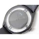 Marc Jacobs Tether Transparent Black Dial Black Leather Strap Watch for Women - MBM1379