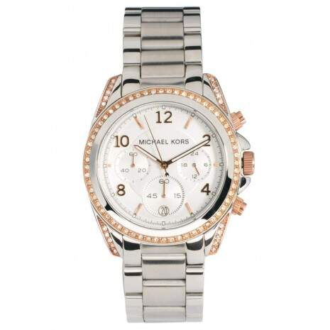 Michael Kors Blair Chronograph Silver Dial Silver Steel Strap Watch for Women - MK5459
