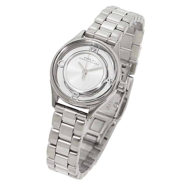 Marc Jacobs Tether Transparent Silver Dial Silver Steel Strap Watch for Women - MBM3416
