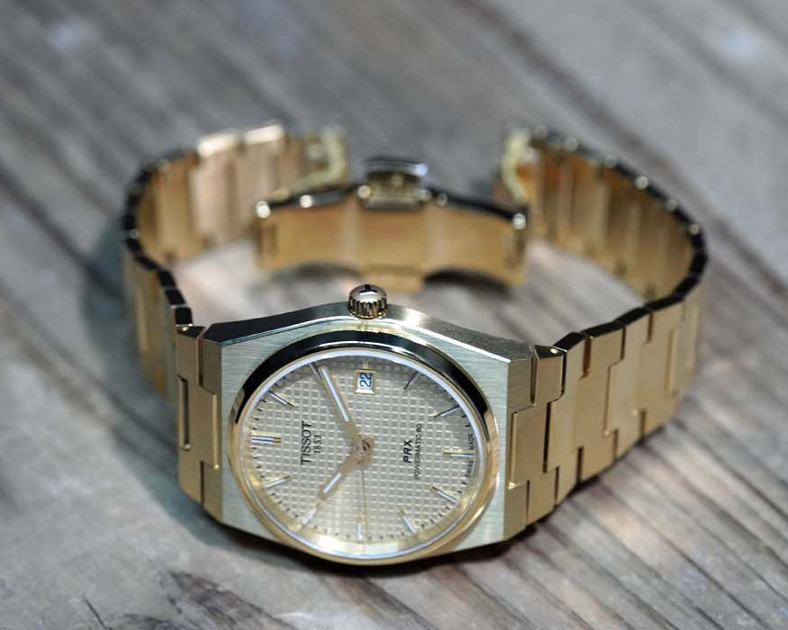 Tissot T137.407.33.021.00 PRX Powermatic 80 Men's Watch – Gold Dial & Gold Steel Strap