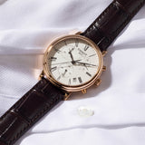 Tissot Carson Premium Chronograph Silver Dial Brown Leather Strap Watch For Men - T122.417.36.033.00