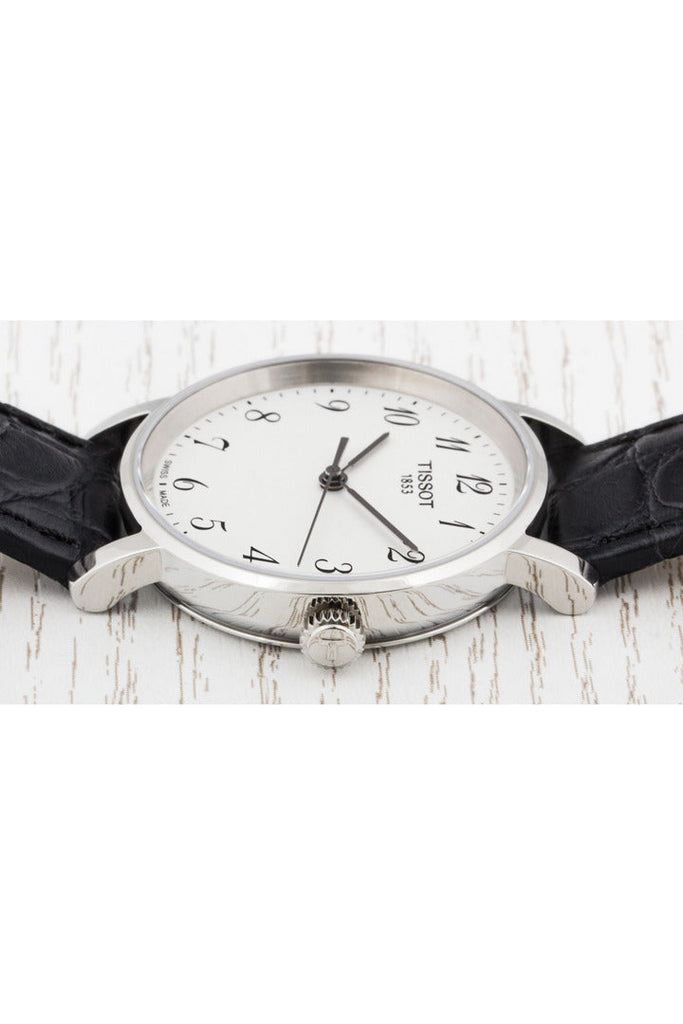 Tissot T Classic Desire White Dial Black Leather Strap Watch For Men - T52.1.421.12