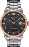 Tissot T086.407.22.067.00 T Classic Luxury Powermatic 80 Men's Watch – Black Dial & Silver Steel Strap