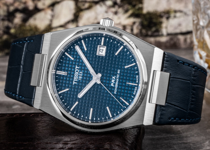 Tissot PRX Powermatic 80 Blue Dial Blue Leather Strap Watch for Men - T137.407.16.041.00