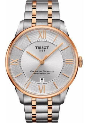Tissot Chemin des Tourelles Powermatic 80 Helvetic Pride Silver Dial Two Tone Steel Strap Watch for Men - T099.407.22.038.01