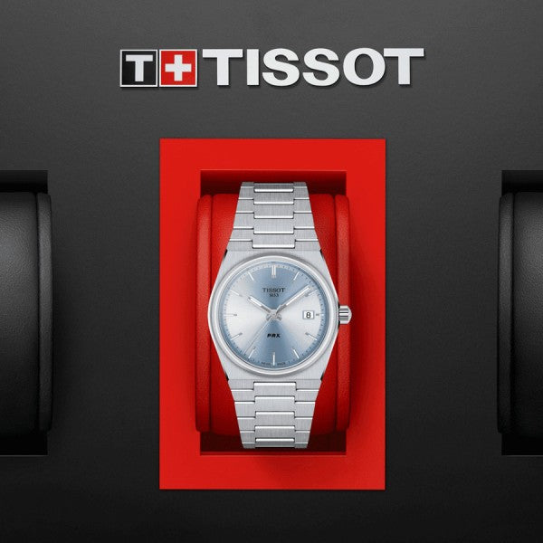 Tissot PRX Light Blue Dial Silver Steel Strap Watch For Women - T137.210.11.351.00