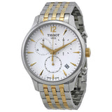 Tissot T Classic Tradition Chronograph White Dial Two Tone Steel Strap Watch For Men - T063.617.22.037.00