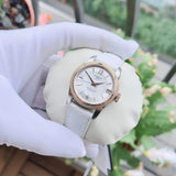 Tissot T108.208.26.117.00 T-Classic Powermatic 80 Women's Watch – Mother of Pearl Silver Dial & White Leather Strap