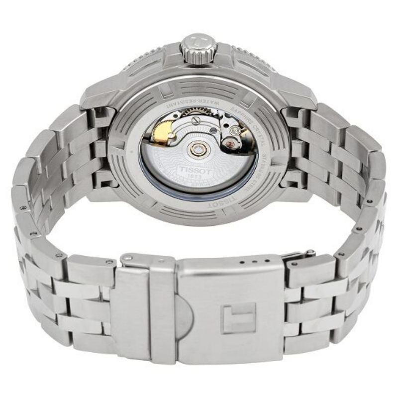 Tissot T Sport Seastar 1000 Powermatic Silicium Blue Dial Silver Steel Strap Watch For Men - T120.407.11.041.01