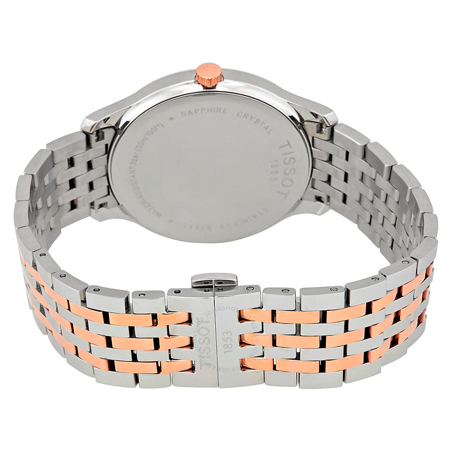 Tissot T Classic Tradition White Dial Two Tone Mesh Bracelet Watch For Men - T063.610.22.037.01