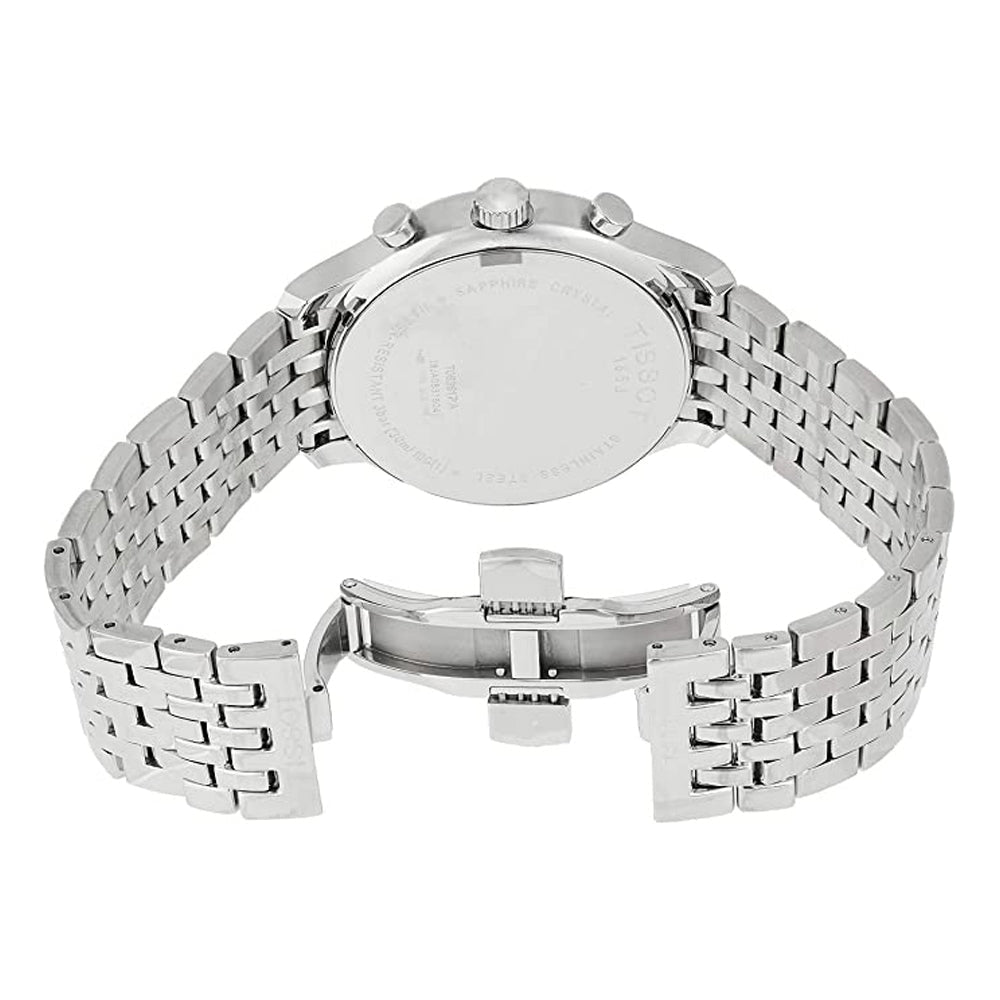 Tissot T Classic Tradition Chronograph Black Dial Silver Steel Strap Watch For Men - T063.617.11.067.00