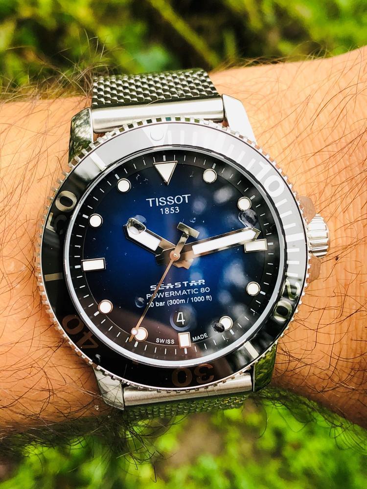 Tissot Seastar 1000 Powermatic 80 Blue Dial SIlver Mesh Bracelet Watch For Men - T120.407.11.041.02