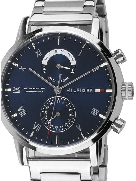Tommy Hilfiger Kane Blue Dial Silver Steel Strap Watch for Men - 1710401