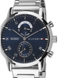 Tommy Hilfiger Kane Blue Dial Silver Steel Strap Watch for Men - 1710401