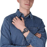 Tommy Hilfiger Keagan Blue Dial Silver Steel Strap Watch for Men - 1791293