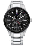 Tommy Hilfiger Austin Black Dial Silver Steel Strap Watch for Men - 1791639